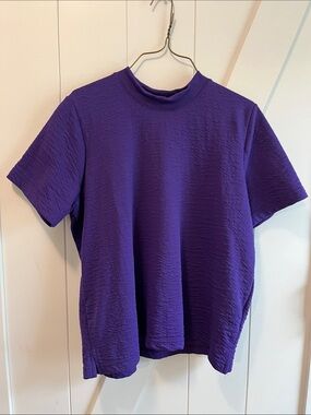 BonWorth Ribbed Crewneck Top in Royal Purple